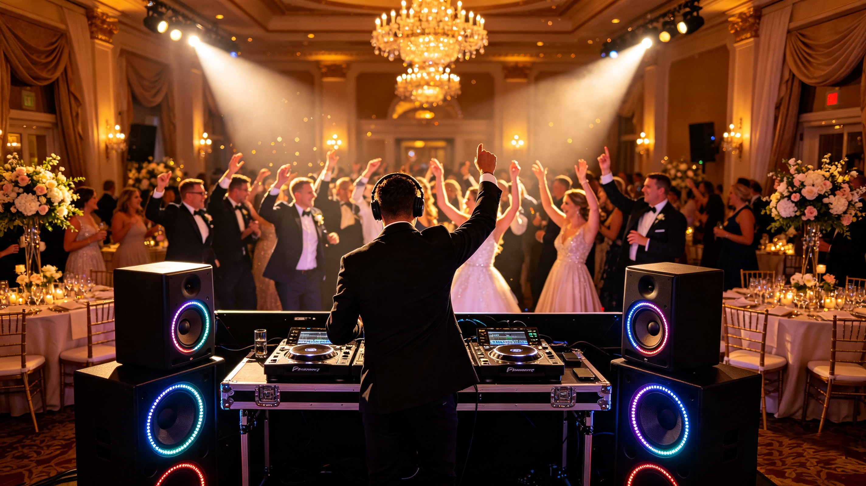DJ mixing on decks