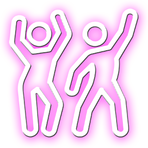 UPARTY Dancing People logo in pink
